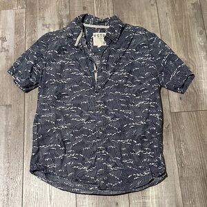 VSTR Navy Patterned Casual Shirt